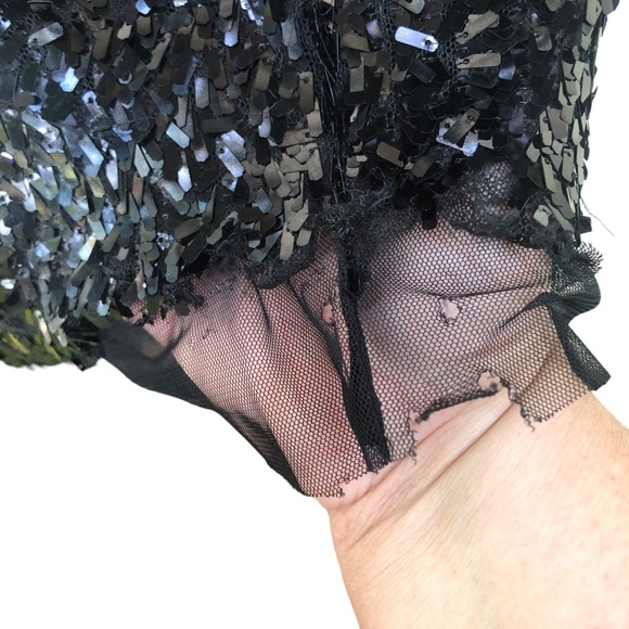 Black Sequined Cocktail Dress size 4 - Picture 10 of 16
